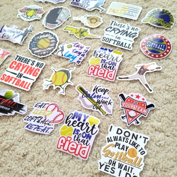 Colorful Softball Sticker Set - Picture 3 of 3